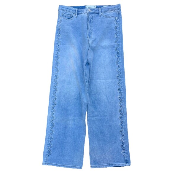 Sam Edelman Blue Jeans Size 31 Cody High Rise Wide Leg Side Detail - Picture 1 of 8